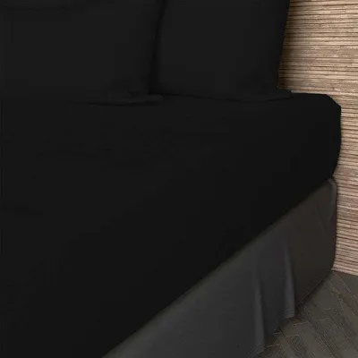 Obrázek produktu pro Unyqoos® prostěradlo na matraci 140x200 cm, černé barvy – 100% bavlna, výška matrace 30 cm, s elastickými rohy, pratelné do 60 °C