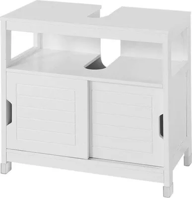 Obrázek produktu pro Koupelnová skříňka s posuvnými dveřmi 60 x 61 x 30 cm, bílé skříňky