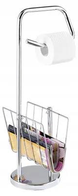Produktbild von WENKO Toilettenpapierhalter mit Zeitschriftenständer 2-in-1 Chrom Silber