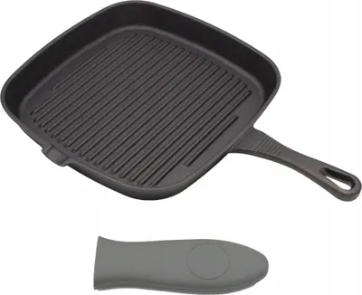 Produktbild von Brunbeste Gusseisen-Grillpfanne – quadratisch – 24 x 24 cm – Steakpfanne – Induktion