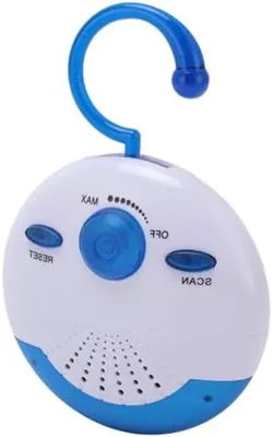 Productafbeelding van Mini FM Radio - Doucheradio Kleine - Muziek Luisteren - Waterbestendig Ontwerp - 15 x 10 x 5 cm - Blauw