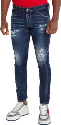 Immagine prodotto di Dsquared2 1964 Jeans blu denim effetto consumato Jeans da uomo firmati