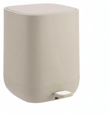 Produktbild von Relaxdays Mülleimer, 9 Liter, Absenkautomatik, entnehmbarer Inneneimer, matter Kunststoff, Treteimer mit Deckel, beige