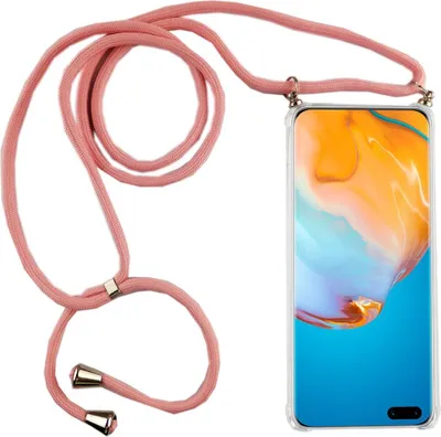 Produktbild von Handykette für Huawei P40 Lite - Smartphone Necklace Hülle mit Band - Schnur mit Case zum umhängen in Rosa