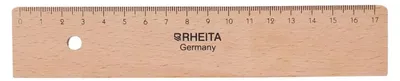 Produktbild von Rheita Holzlineal, naturbelassen, 17 cm, mit Tuschekante
