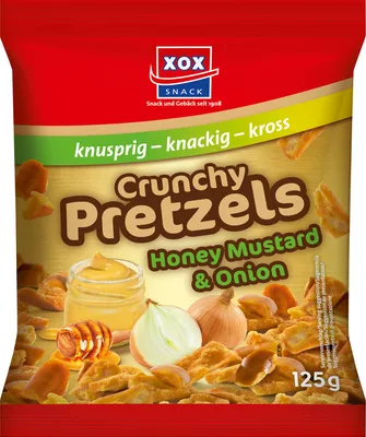 Produktbild von XOX Crunchy Pretzels Honey Mustard und Onion Brezelstückchen 125g