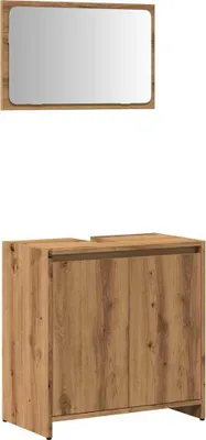 Obrázok produktu pre 2-dielna sada kúpeľňového nábytku dub artisan kompozitné drevo