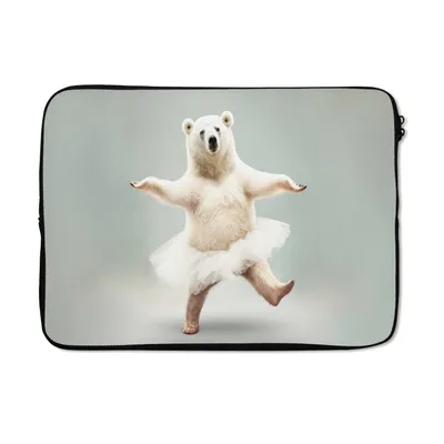 Produktbild von MuchoWow® Laptop Hülle 13 Zoll Eisbär - Tutu - Weiß - Porträt - Tiere - Kinder Laptoptasche - Laptophülle - Sleeve - Rundumschutz