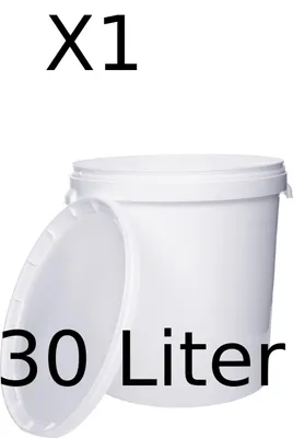 Produktbild von BenBow Eimer mit Deckel 30L x1 Weiß - lebensmittelecht, stabil, luftdicht, auslaufsicher, geruchsneutral - Plastikeimer mit Henkel - leer