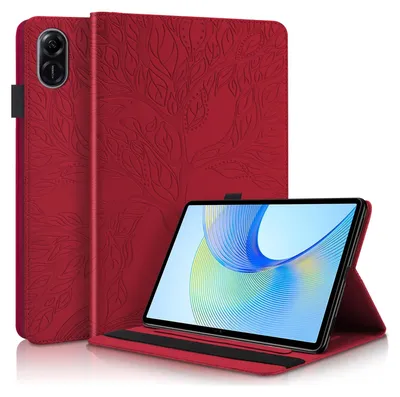 Produktbild von Für Honor Pad X9 / X8 Pro Baum Muster Kunstleder Hülle Cover Tasche Case Rot