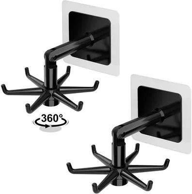 Obrázek produktu pro Otočné háčky o 360 stupňů, samolepicí – 2 kusy
