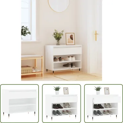 Produktbild von The Living Store Schuhregal Weiß 70x36x60 cm Holzwerkstoff