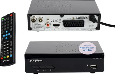 Zdjęcie produktu dla Vantage R8192, Satelitarny, Full HD, DVB-T, DVB-T2, 1920 x 1080 px, HEVC/H.265, Czarny