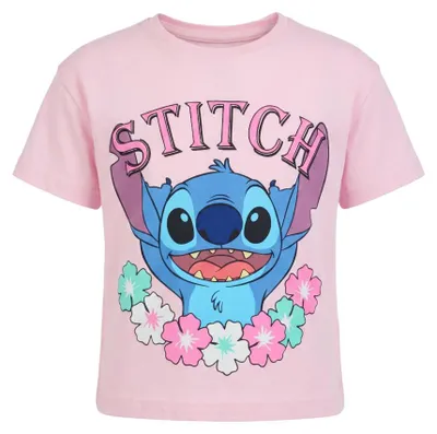 Produktbild von Disney Stitch Kinder Mädchen T-Shirt Kurzarm Shirt - Rosa, 128