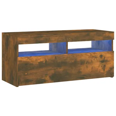 Produktbild von vidaXL TV-Schrank mit LED-Leuchten Räuchereiche 90x35x40 cm