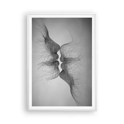 Produktbild von Gerahmtes Poster - Weißer Rahmen - Kuss Liebe Paar - 70x100 cm - Wand Bild - Wanddeko - Wandbilder - Kunstposter - Wandposter - Bilderrahmen - Bilder - Kunstdruck - Wanddekoration - P2WPA70x100-4967