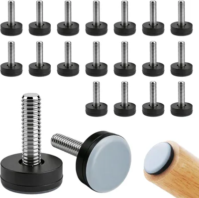 Produktbild von 20 Stück Teflongleiter M6, Möbelgleiter mit Gewinde und Filz für Stühle, 20mm