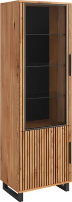 Produktbild von Vitrine - 63 x 200 cm - Eiche teilmassiv - mit 2 Türen