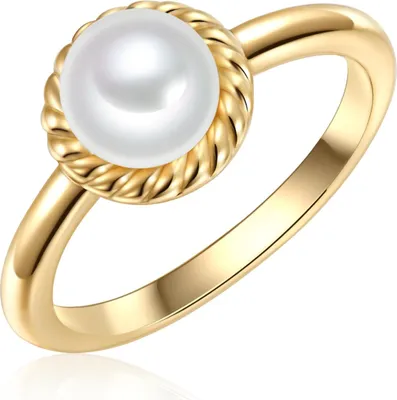 Produktbild von Valero Pearls Ring Sterling Silber Zirkonia Süßwasser-Zuchtperle 50100213 56