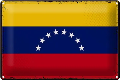 Produktbild von Blechschild Flagge Venezuela 30x20cm Retro Flag Venezuela