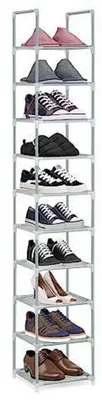 Produktbild von 10-Tier Schuhregal Grau Vliesstoff Platzsparend