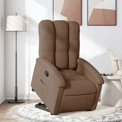 Produktbild von Cloris DesignMöbel Relaxsessel mit Aufstehhilfe Braun Stoff , Klassische Sessel 2024 Neu