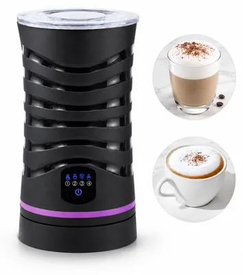 Produktbild von Milchaufschäumer elektrisch für Kaffee, 4 Funktionen für heißen und kalten Milchschaum, 600 ml Milchschäumer mit LED Anzeige für Cappuccino und Latte Macchiato