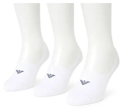 Immagine prodotto di EMPORIO ARMANI Uomo Calzini Invisibili (Confezione da 3) Bianco/Bianco S/M