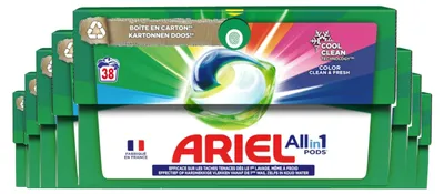 Image de Capsules de lessive tout-en-un Ariel - Couleur - 8 x 38 lavages (304 capsules) - Pack économique