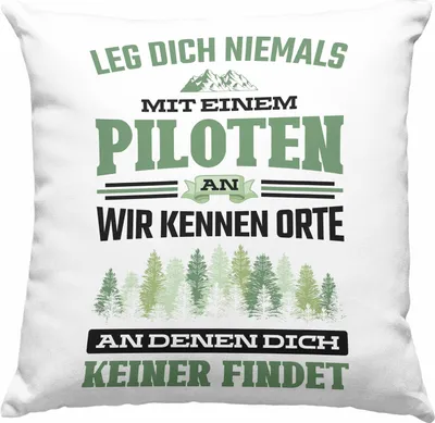 Produktbild von Trendation - Pilot Geschenk Deko-Kissen mit Füllung 40x40 Flugzeug Fliegen Geschenkidee Piloten  Deko-Kissen mit Füllung 40x40 (Rosa)