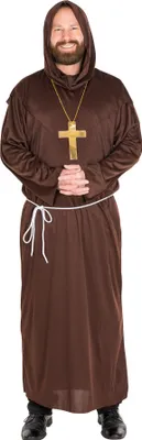A man wearing a monk costume.