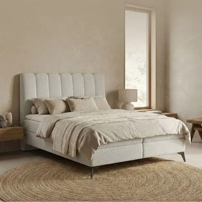Produktbild von VELUTTO Boxspringbett 180x200 mit Bettkästen mit Matratze mit Topper Komplett-Set Polsterbett Bonell H3 - QUELLE 83