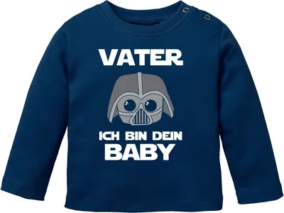 Produktbild von Baby Langarmshirt Vater ich bin dein Baby Bio Baumwolle Babyshirt Jungen Mädchen lustig Spruch Nerd Longsleeve Shirt Moonworks® navy 80/86 (10-15 Monate)