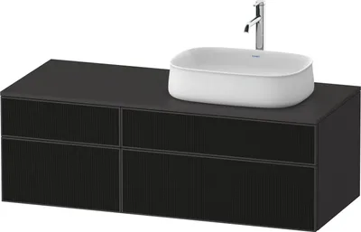 Image de Duravit Zencha Meuble sous-lavabo sur console, 1300x550mm, 2 tiroirs, 2 tiroirs, 1 découpe à droite, ZE4827063800000