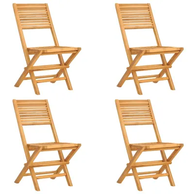 Obrázok produktu pre Skladacie záhradné stoličky 4 ks 47x62x90 tíkový masív