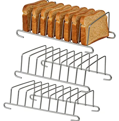 Toastständer aus Edelstahl, 3er-Set, für 8 Scheiben, für Airfryer & Ofen