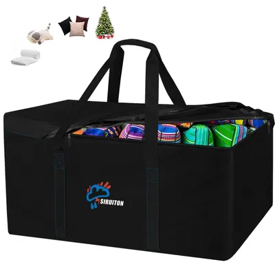 Productafbeelding van Opbergtas voor tuinaccessoires, 175x55x55 cm, 600D Oxford, waterdicht, UV-bestendig, zwart, met handvat en rits