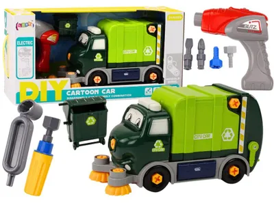 Obrázok produktu pre DIY twister smetiarske auto zelené