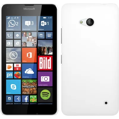 Produktbild von PhoneNatic Case kompatibel mit Microsoft Lumia 640 - Hülle weiß gummiert Hard-case + 2 Schutzfolien
