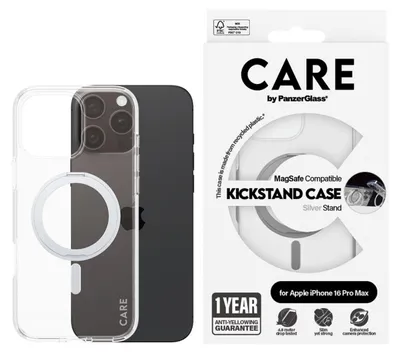 Imagen del producto de Funda transparente CARE de PanzerGlass, compatible con MagSafe, para iPhone 16 Pro Max