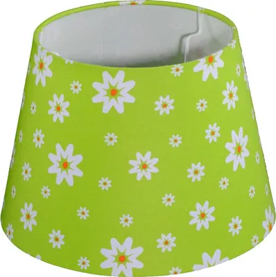 Produktbild von Lampenschirm für Tischleuchte in Rund Chintz Grün Blumen Nachbildung Tischlampe Nachtischleuchte 24-17-17