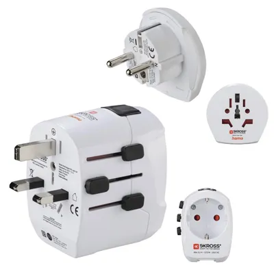 Image de Hama Weltreiseadapter Set World Travel Pro Light USB, 3-polig, 2x USB (00223474)