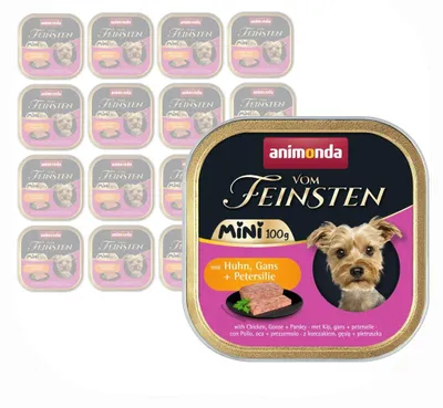 Zdjęcie produktu dla Animonda Vom Feinsten Mini 16x100g Mokra Karma Dla Psa z Kurczakiem Gęsią i Pietruszką