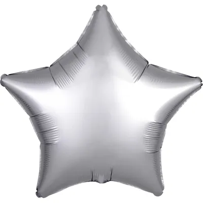 Stern-Folienballon, Silber, 45,7 cm, 1 Stück