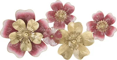 Image de Panneau mural Lobi de Mauro Ferretti, dimensions 91,4 x 6,4 x 50,8 cm, couleur rose foncé et or