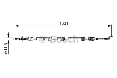Produktbild von BOSCH Handbremsseil Seilzug Feststellbremse für VW Transporter V Bus (7HB, 7HJ, 7EB, 7EJ, 7EF, 7EG, 7HF, 7EC) 1 987 482 376