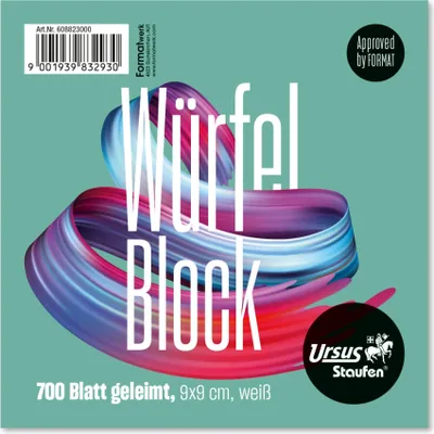 Produktbild von Ursus Basic 608823000 Würfelblock geleimt weiß 700 Blatt 70g/qm