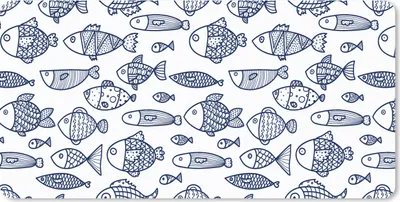 Produktbild von MuchoWow® Mauspad Mousepad Fisch - Skandinavien - Muster 60x30 cm - Mousepads - Maus Mat - Pad - Mausunterlage - Nachhaltig