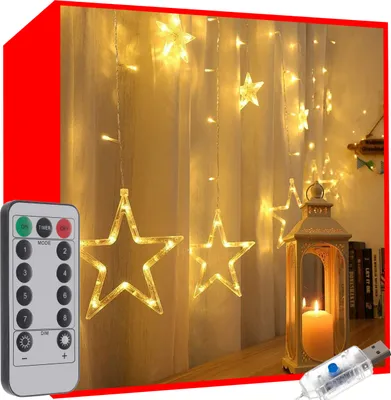 Zdjęcie produktu dla Kurtyna świetlna 138LED USB - ciepła biel KŚ19750