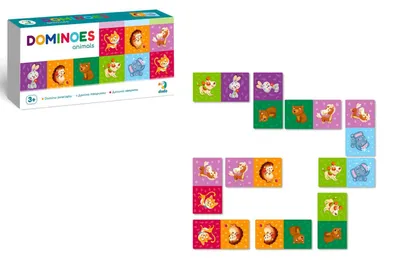 Obrázek produktu pro Domino zvířata/zvířátka 28 dílků společenská hra v krabičce 23x12x4cm